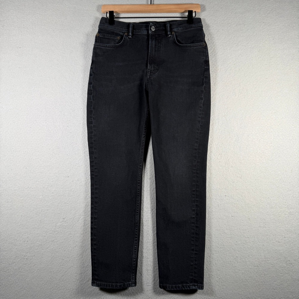 Acne Studios Melk Used Blk Slim Straight Jeans Washed Black Italy Women 26 30